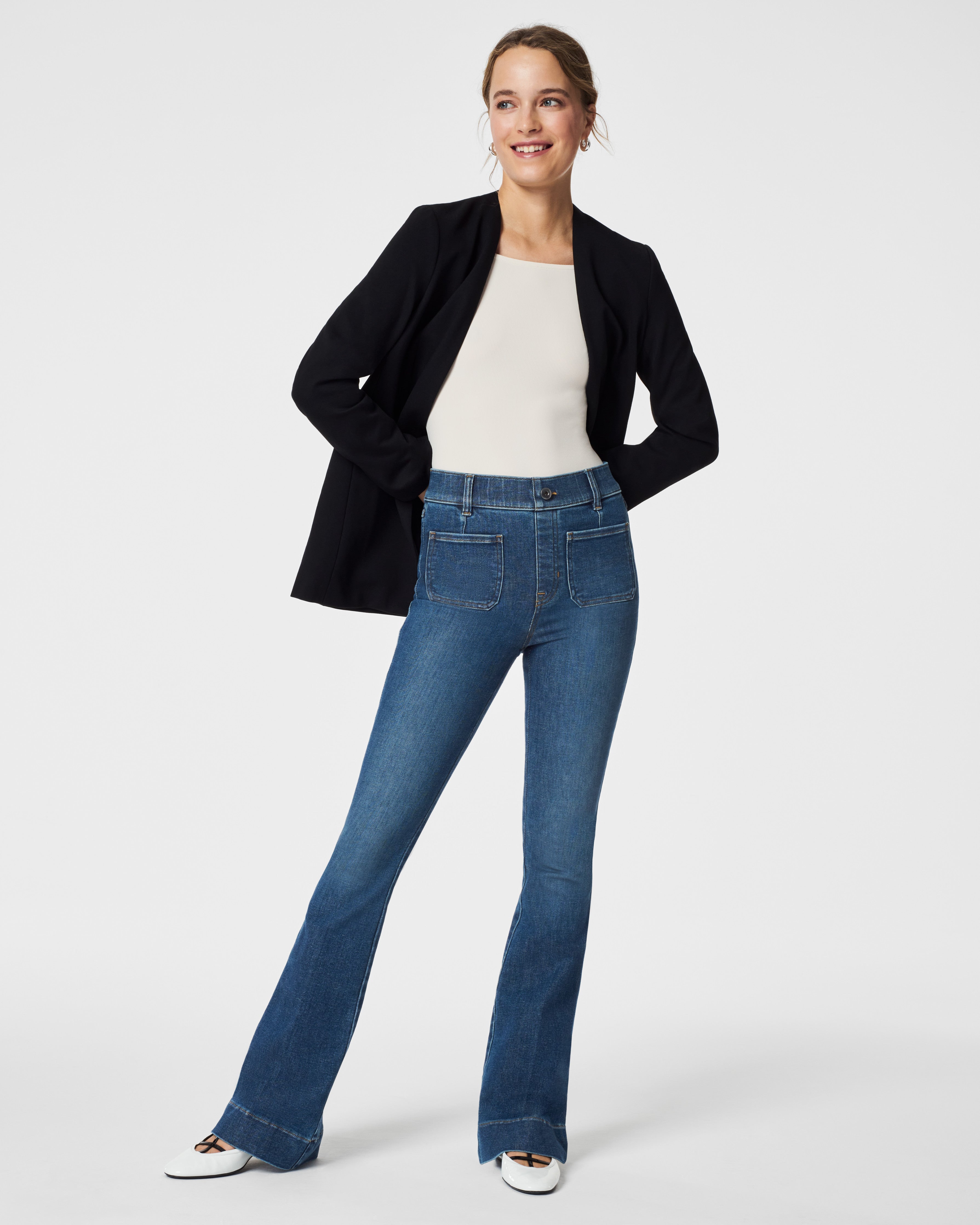 Spanx NWT Seamed Front Wide Leg Jeans - Size 1X Petite – Chic