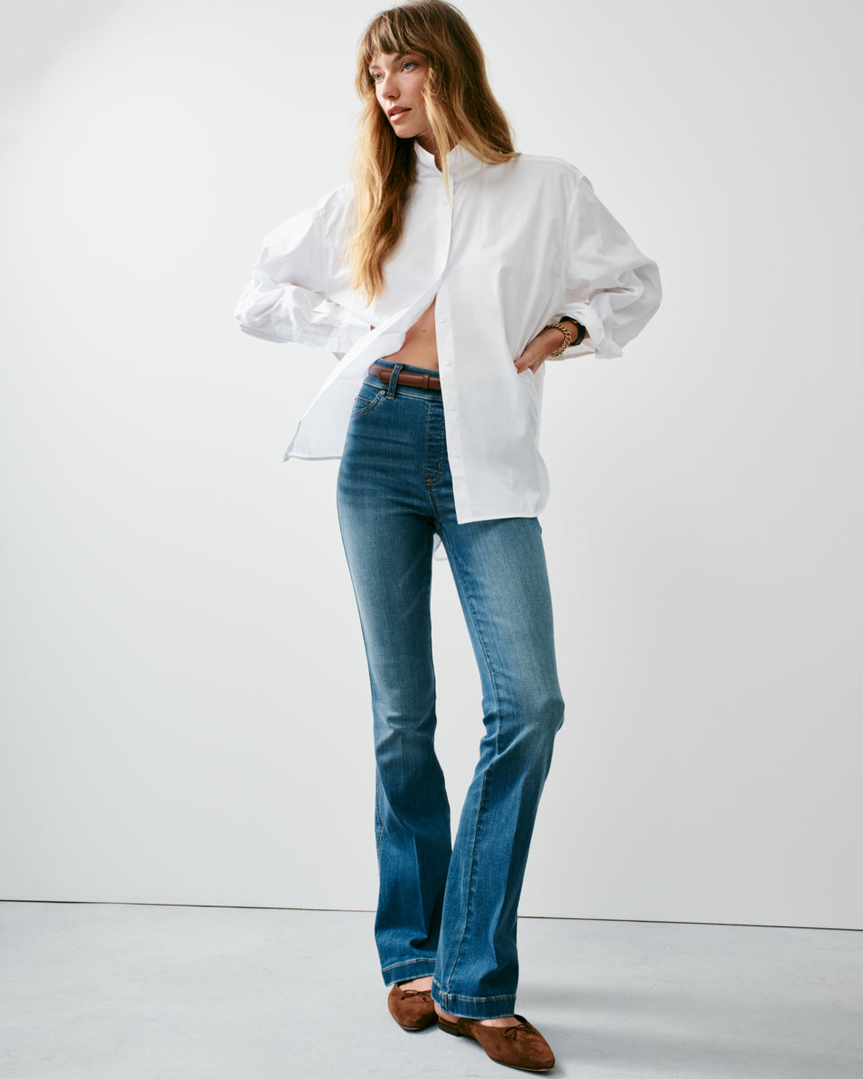 Mini flare regular jeans shop
