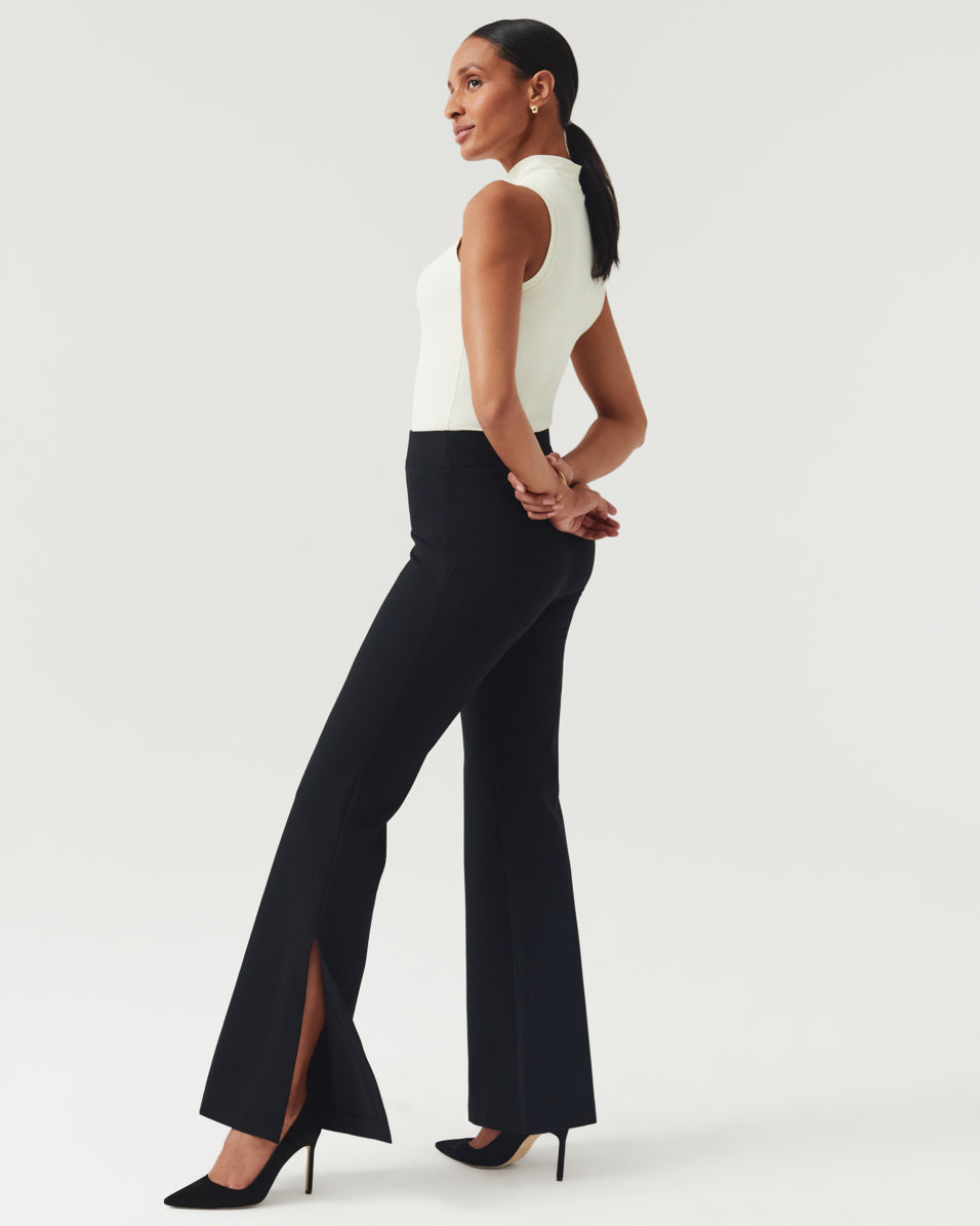 Women's Plant-Based Side Slit Flare Flow Pants, Split Pants