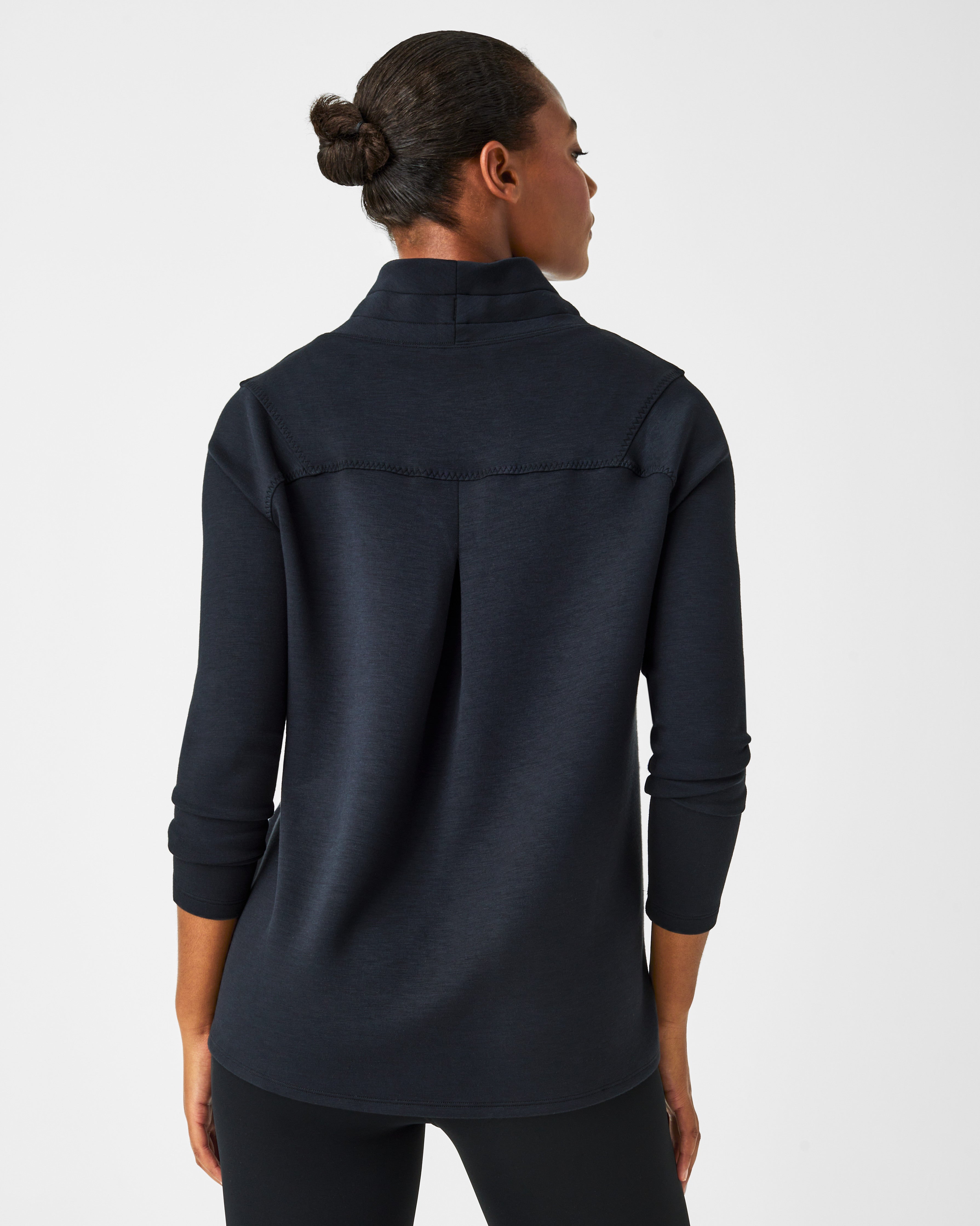 Spanx Perfect Length Dolman Sweatshirt-Black