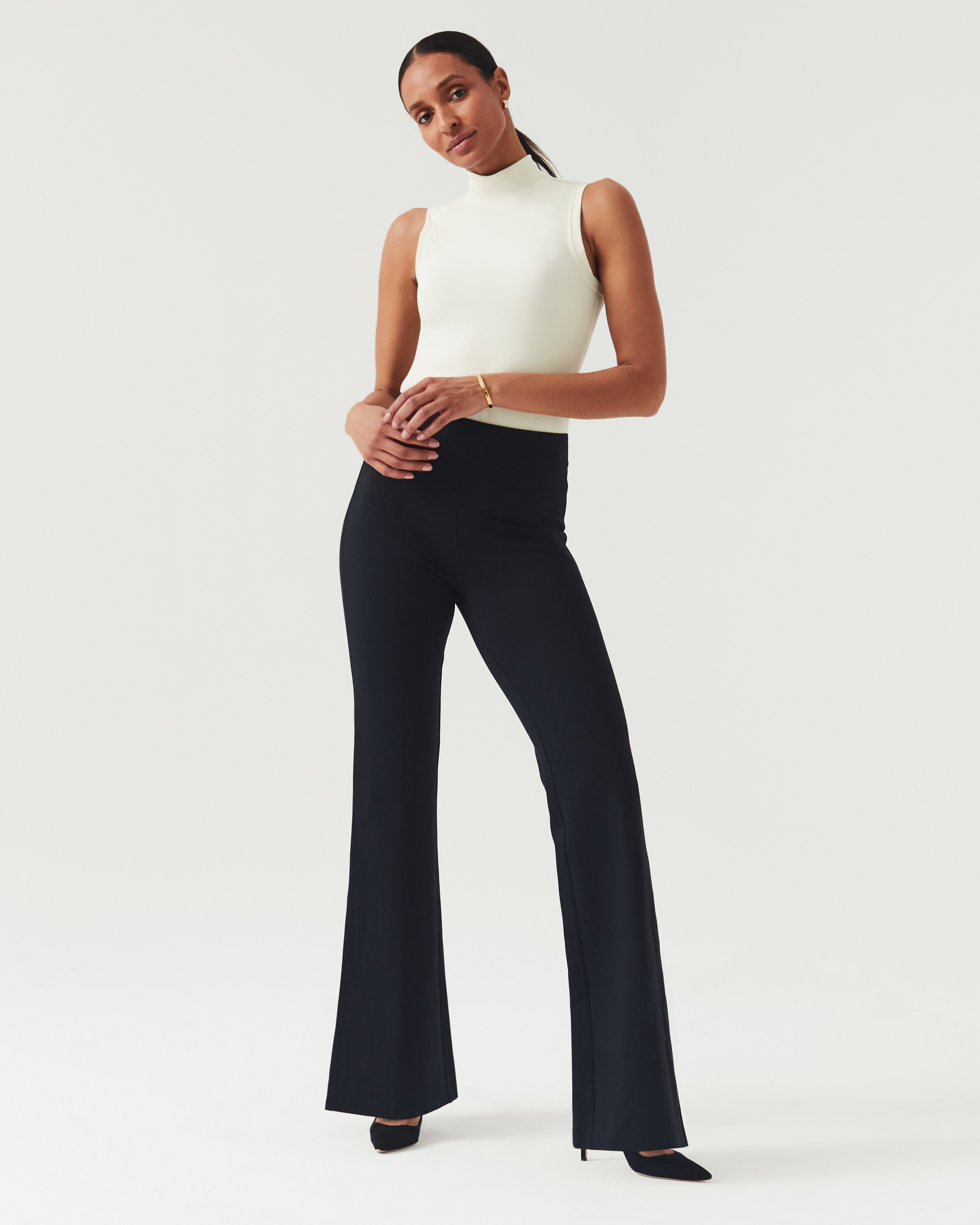Spanx On-the-Go Wide Leg Pant black medium petite Size undefined - $88 -  From J