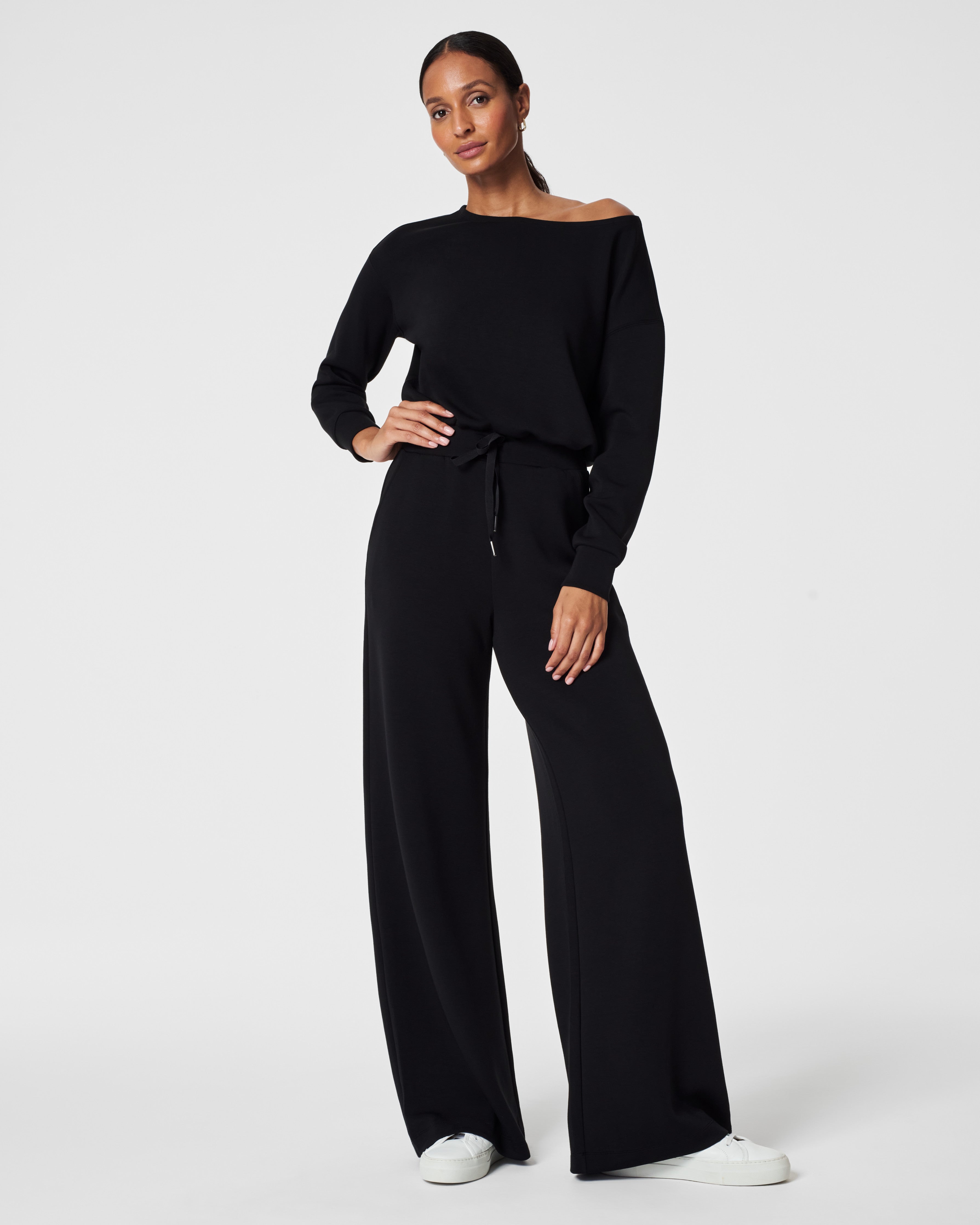 NWT Spanx 50282R AirEssentials Jumpsuit in Black Aireluxe Fine Knit 1-Piece  1X