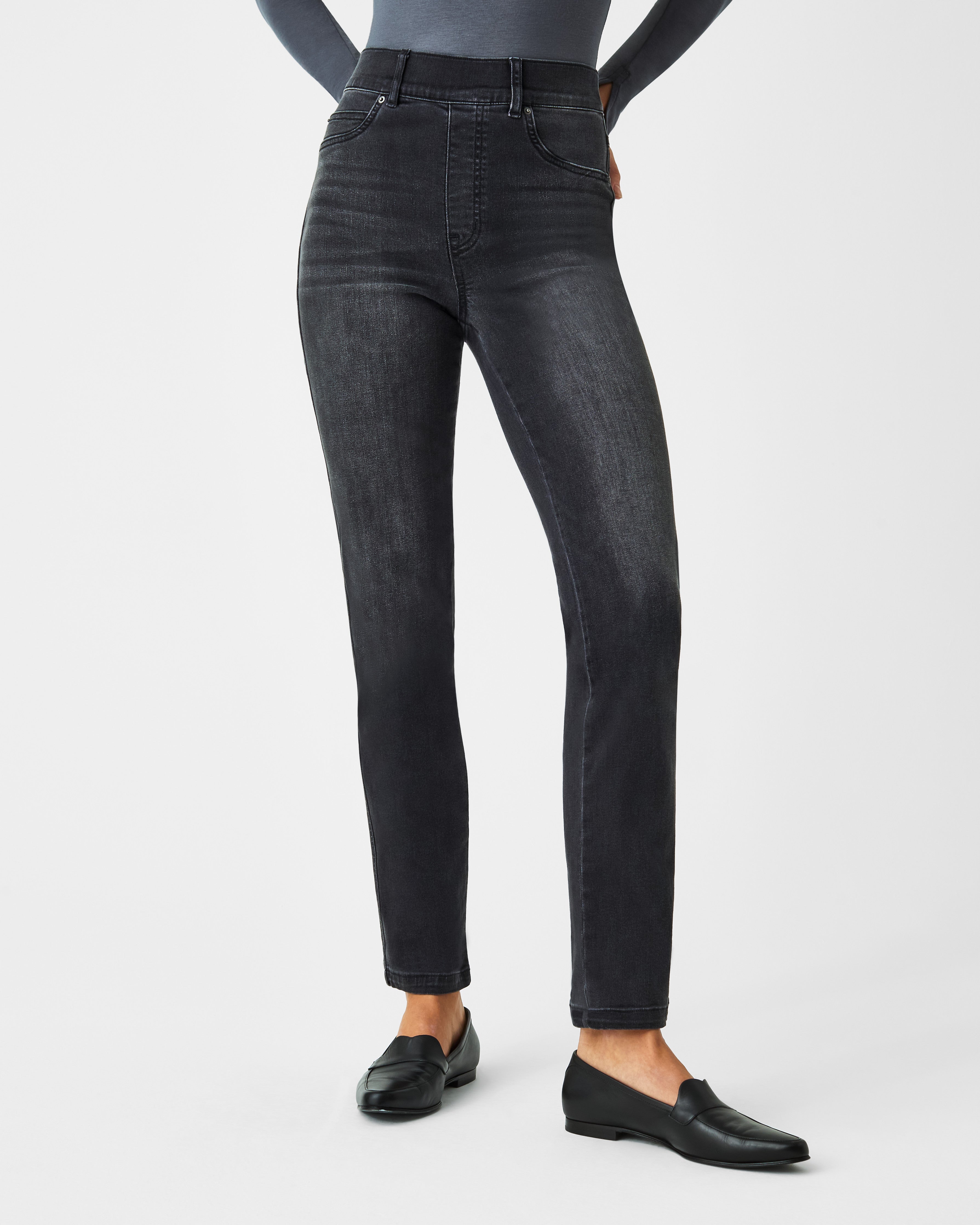 Straight Leg Jeans, Black