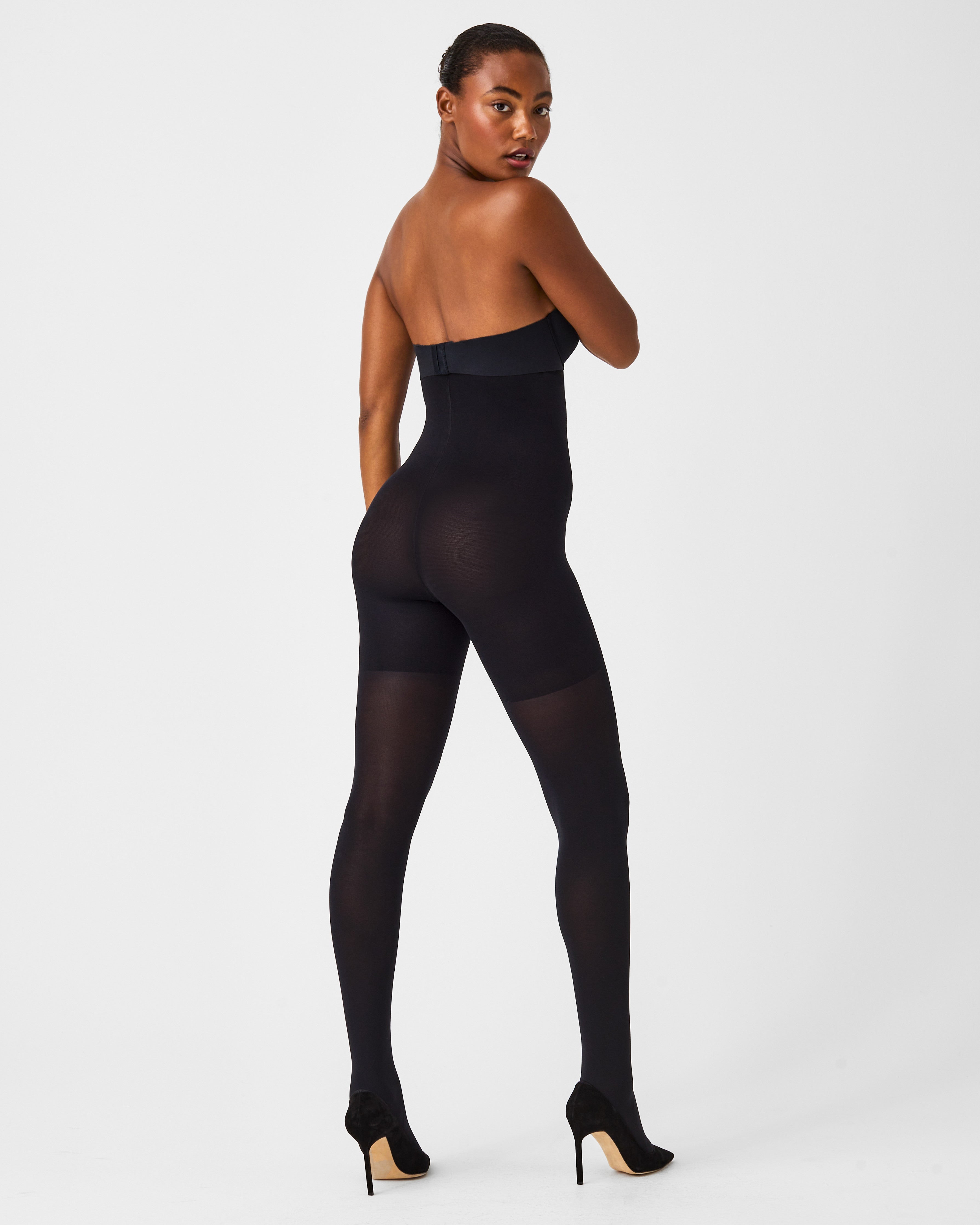 Spanx Women's Luxe Leg Mid-Thigh High Waisted Tummy Control Compression  Tights
