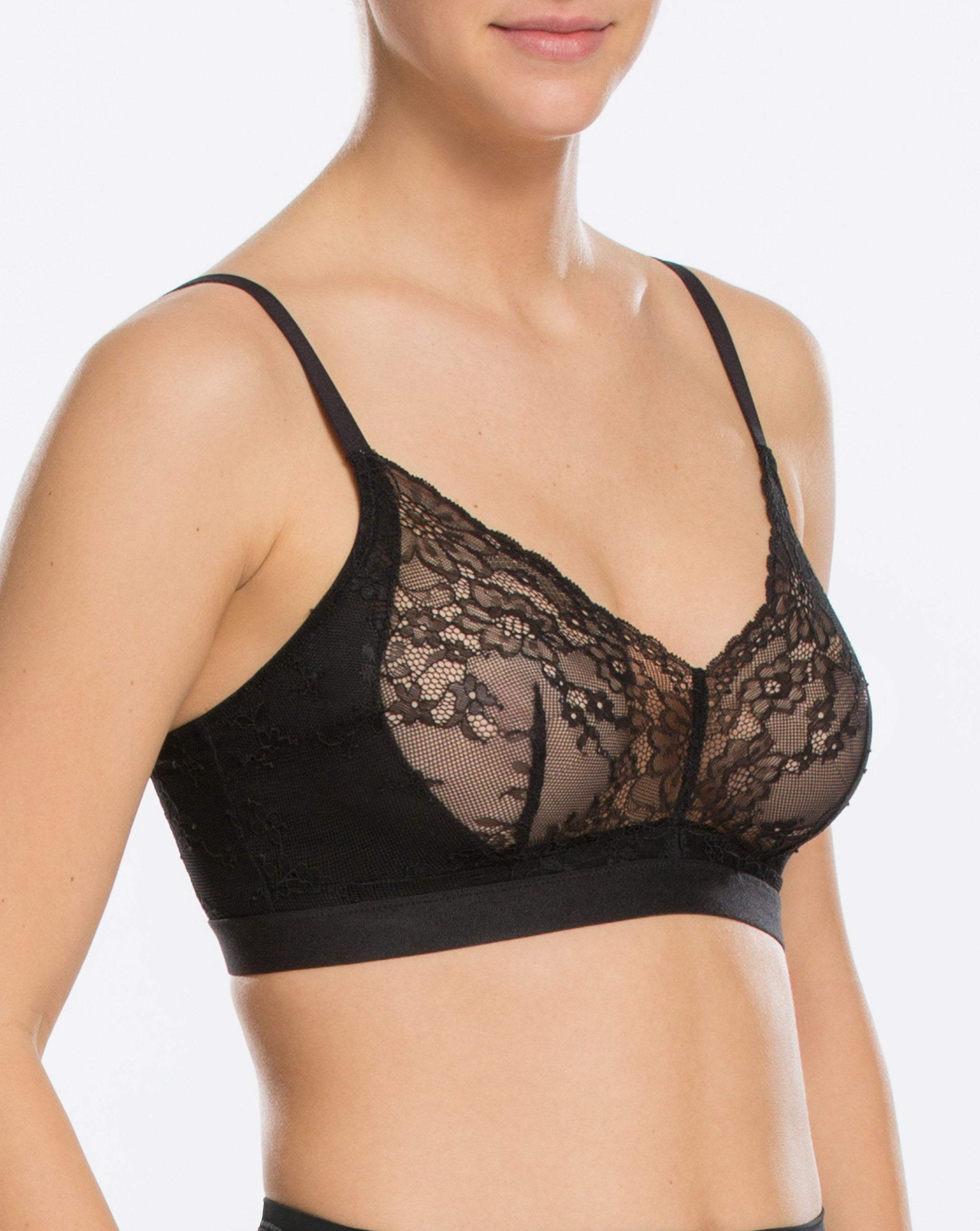 SPANX Lace Bralette Undie-tectable® Four Play Wireless Bra™ Cocoa CR