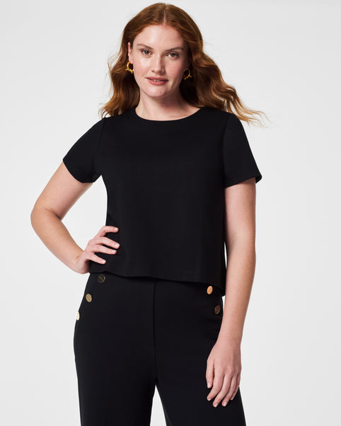 The Perfect A-line 3/4 Sleeve Dress Classic Black - SPANX – Jackie