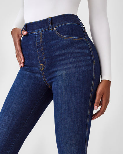 Dadaria Jeans for Women Women Fashion High Waist Wide Leg Stretch Thin  Stitching Denim Flared Pants Dark Blue XXS,Women