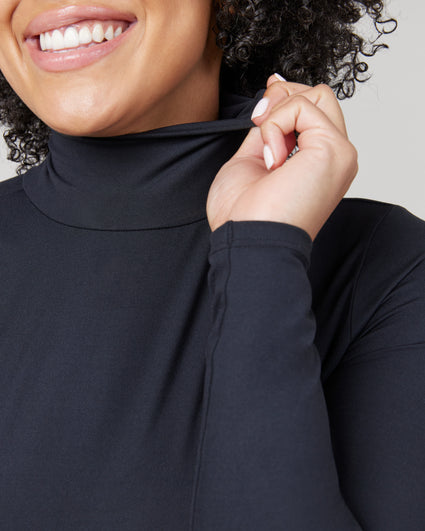 Women's Plus Size Bodysuit Long Sleeve Stretch Bodysuit Turtleneck T Shirt  (Black 5X) : : Everything Else