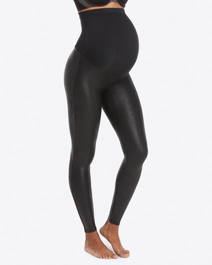 Spanx Mama faux leather leggings in black