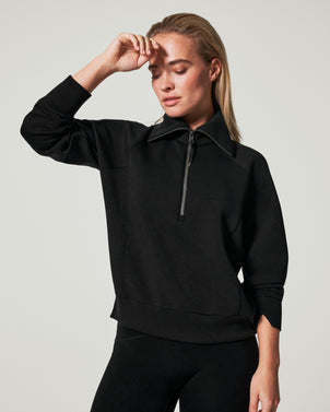Spanx Perfect Length Dolman Sweatshirt-Black - ShopperBoard