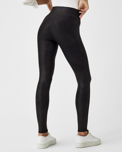 VOGUEMAX Women's Faux Leather Leggings Fleece Lined Yoga Waist Sexy Black  Stretc