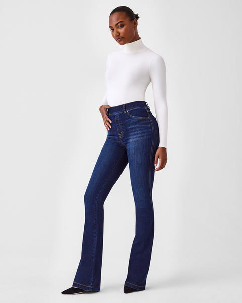 Seamed Front Wide Leg Jeans, Ecru – Spanx