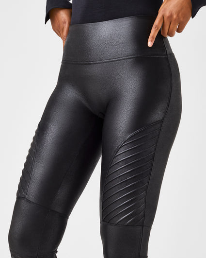 SPANX Petite Faux Leather Legging in Black