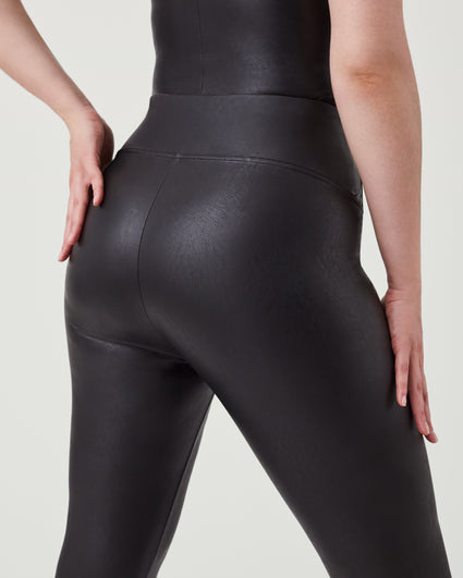 Spanx Leather-Like Front Slit Leggings - Cherry Chocolate - FINAL SALE –  She She Boutique