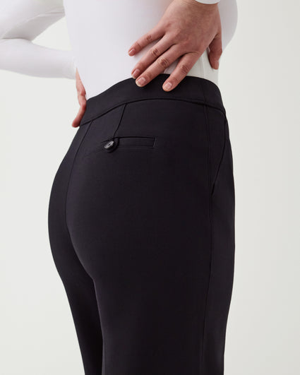 Spanx Size M Black Rayon Faux Zip Faux Pockets Ankle Slit Leggings — Labels  Resale Boutique
