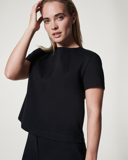 Spanx Perfect Length Short Sleeve Tee in Very Black – JAYNE Boutique