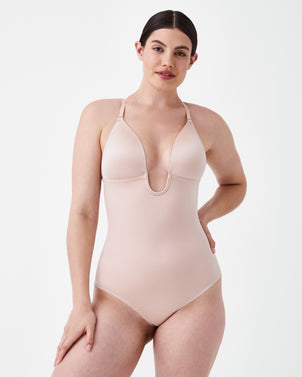 ASSETS by SPANX Women's Flawless Finish Shaping Micro Low Back Cupped  Bodysuit Shapewear - Neutral 1X