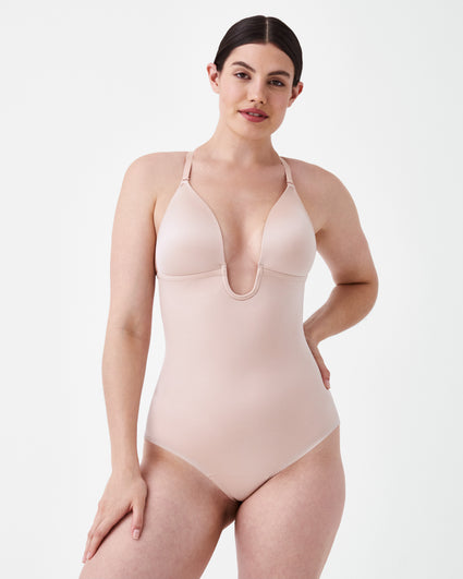 Spanx Firming Plunge Low-Back Mid-Thigh Bodysuit - ShopStyle Shapewear