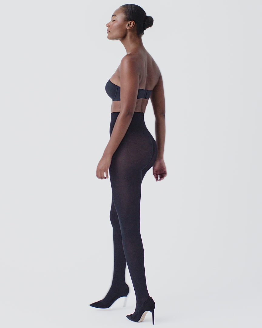 Spanx Reversible Mid-Thigh Shaping Tights A Opaque Reverse! Two Colors  70DEN NWT Black - $28 New With Tags - From Lauren