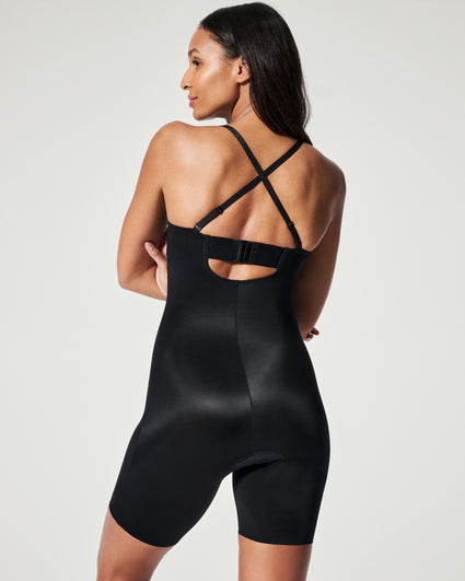 SPANX® Suit Your Fancy Strapless Mid-Thigh Shaping Black Bodysuit