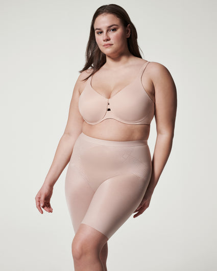 Buy SPANX Shapewear for Women Lightweight Layer Open-Bust Mid-Thigh Bodysuit,  Soft Nude, Large at