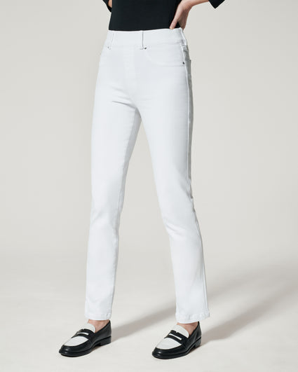 SPANX Solid White Ivory Jeans Size M - 67% off