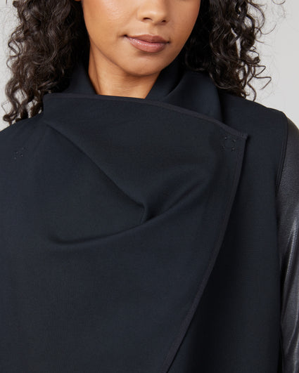 Order Drape Front Jacket  Trendy Stunning Black Jacket For Women's